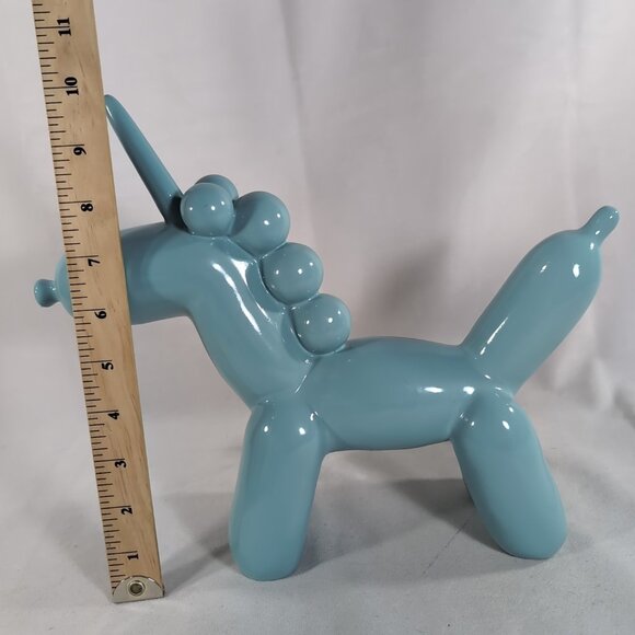 Balloon Animal Unicorn Sculpture Figure Blue Decor Paperweight 12x10" Dog Baby - Picture 11 of 11